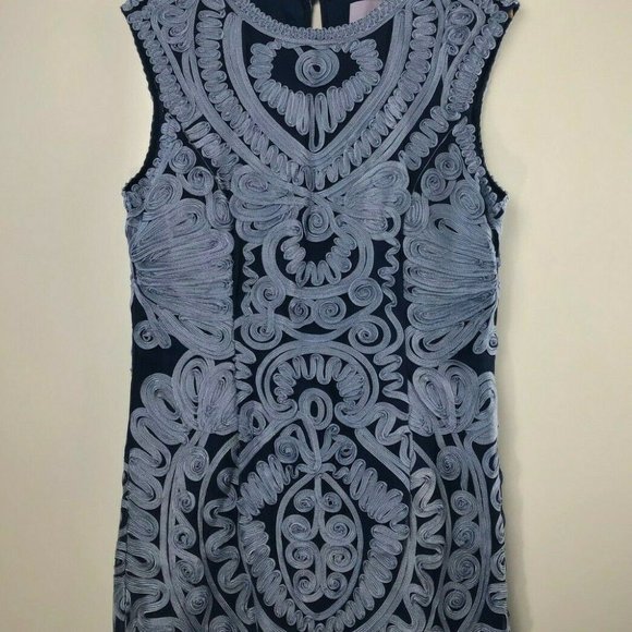 JS COLLECTIONS Soutache Mesh Trumpet Evening Dress - Picture 8 of 8